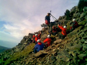 Stretcher being hoisted