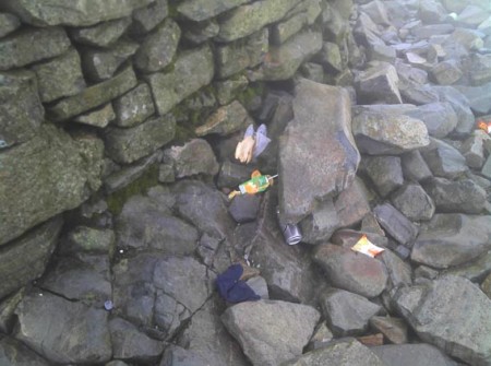 Rubbish on Scafell Pike