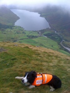The view down to Brackenclose and Wastwater as we left the cloud at the top of Lingmell Nose