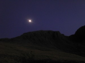 Moon over Pikes Crag