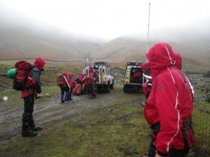 Team members setting off on Saturday Morning