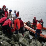 Preparing to transfer the casualty to the boat
