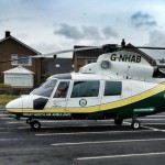 The Great North Air Ambulance in St Bees beach car park The Great North Air Ambulance in St Bees beach car park