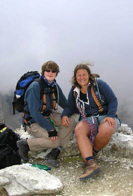 Lorraine and Rachel - Via Ferrata Dolomites - August 2005