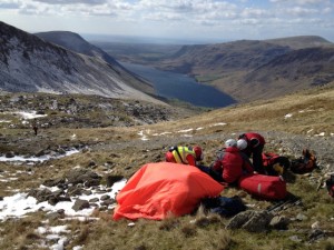 The casualties being attended to under a bivvi tent