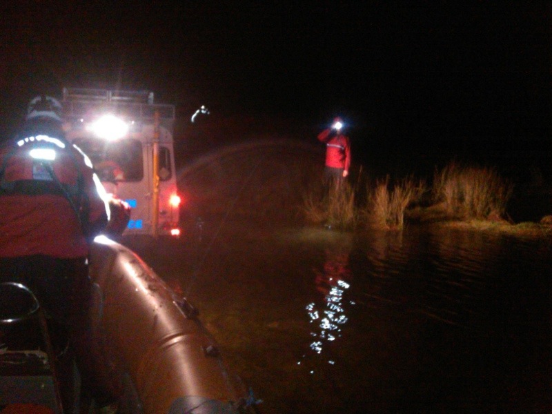 The boat just about back at the launching site