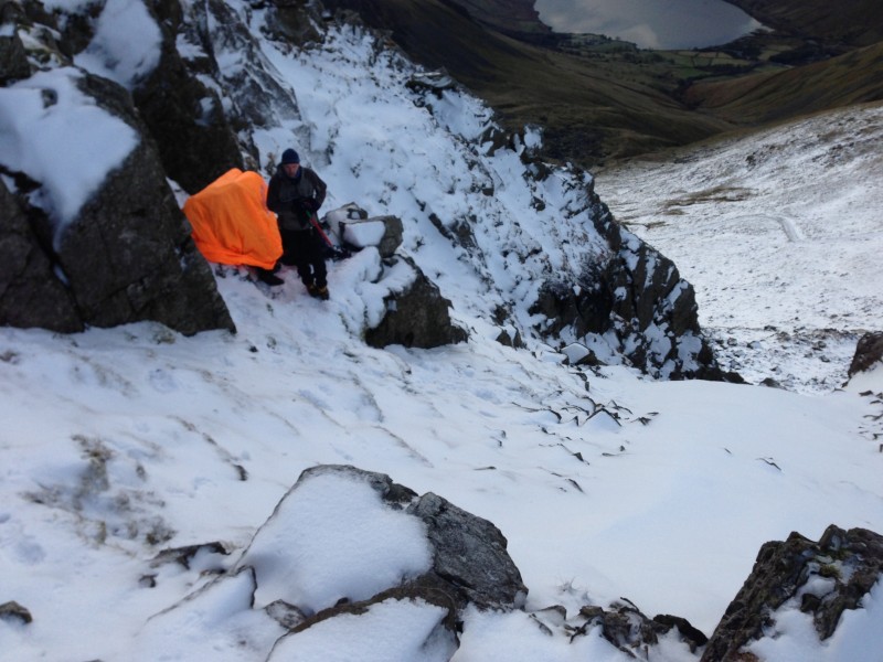 On the ledge,Hollowstones and Wastwater below