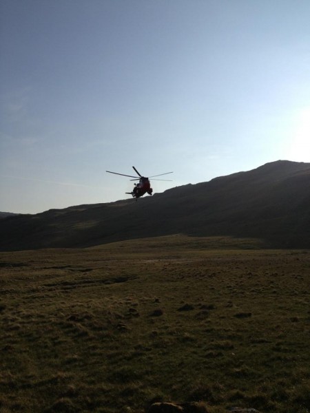 Sea King, taking the casualty to hospital