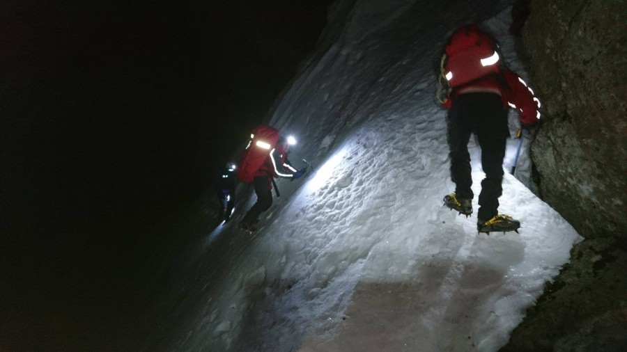 Icy conditions beneath the East Buttress